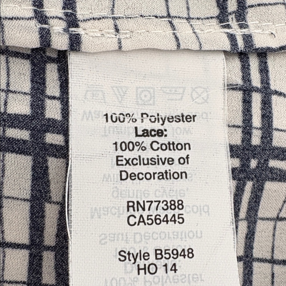 J. Crew navy blue plaid long sleeve blouse M - Picture 5 of 5